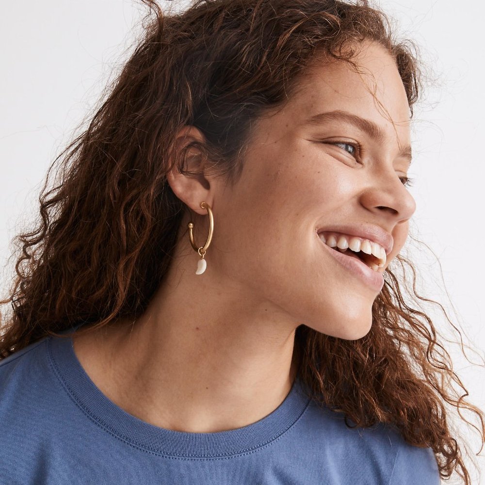 [NWT] Madewell Shell Large Hoop Earrings